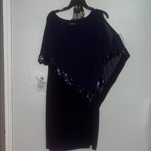 Scarlett Black Asymmetrical Embellished Cocktail Dress